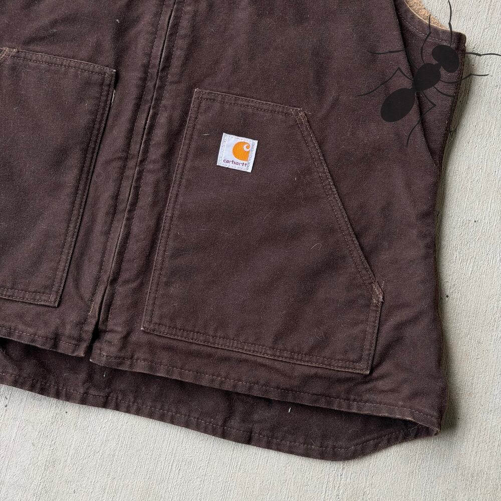 Vintage Y2K Carhartt WOMENS WV001 DKB brown work wear vest - Picture 2 of 4